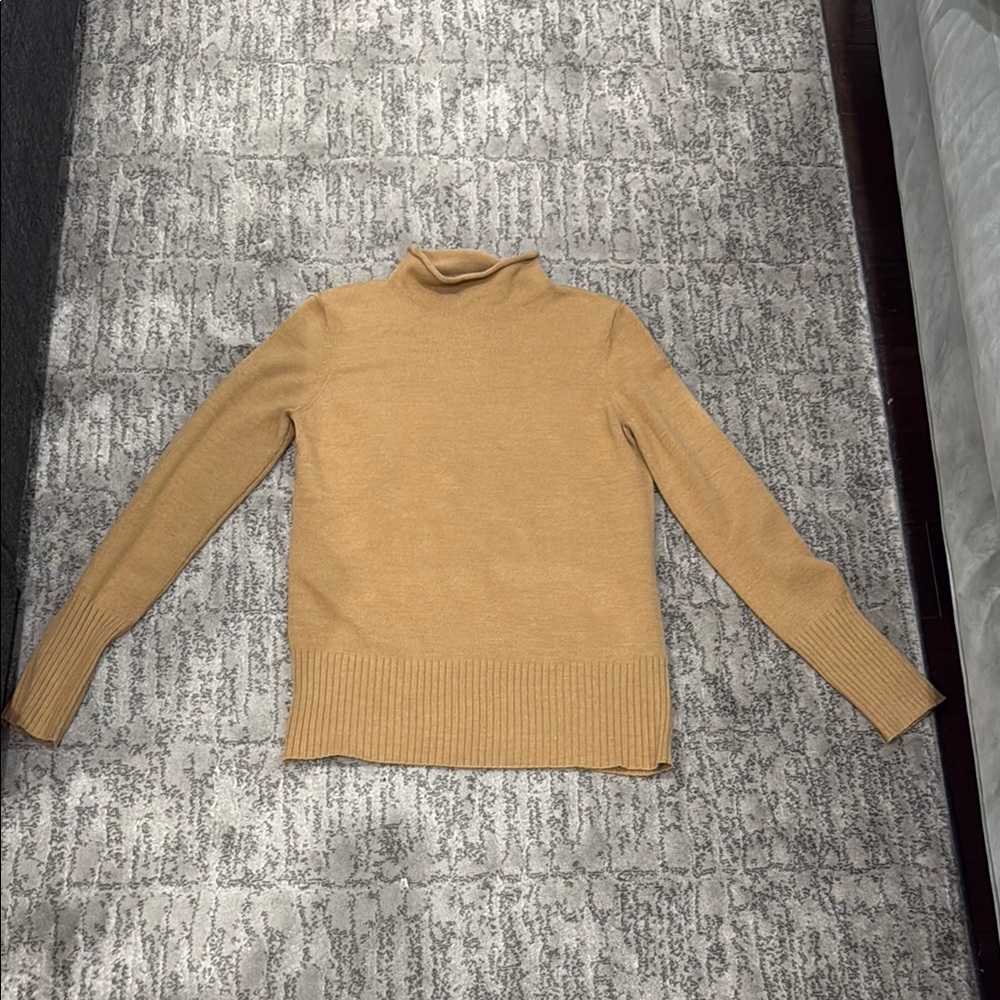 French Connection Camel/Tan Knit Turtleneck Sweater